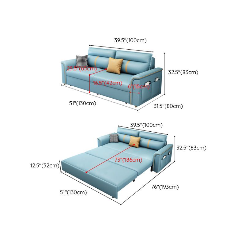 31" Wide Contemporary Sofa Bed Cushion Back Sleeper Sofa with Storage