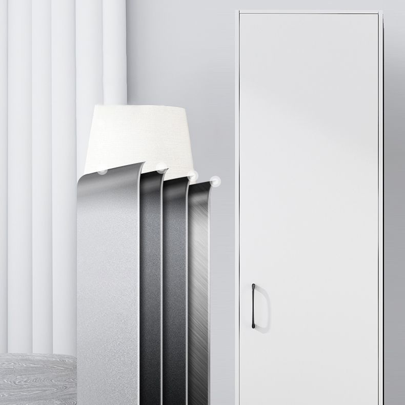 White Contemporary Non-Hanging Armoire Steel Home Cabinet with Door
