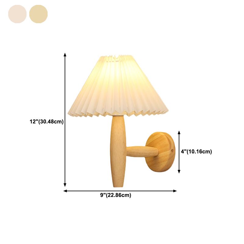 Modern Style Flared Wall Mounted Lamps Wood 1 Light Wall Mounted Light Fixture