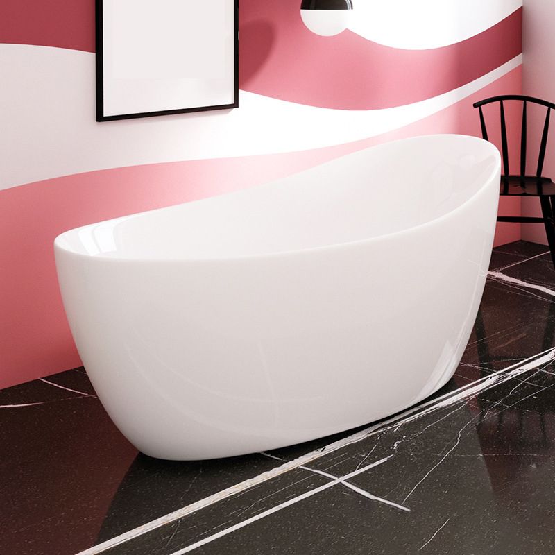 Acrylic Oval Bathtub for Bathroom Modern Soaking Freestanding Tub