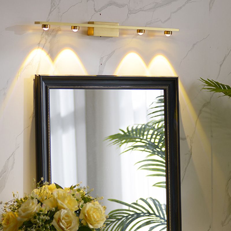 Post Modern 3 / 4 - Light Bath Bar Solid Brass Bathroom Vanity Lighting in Gold
