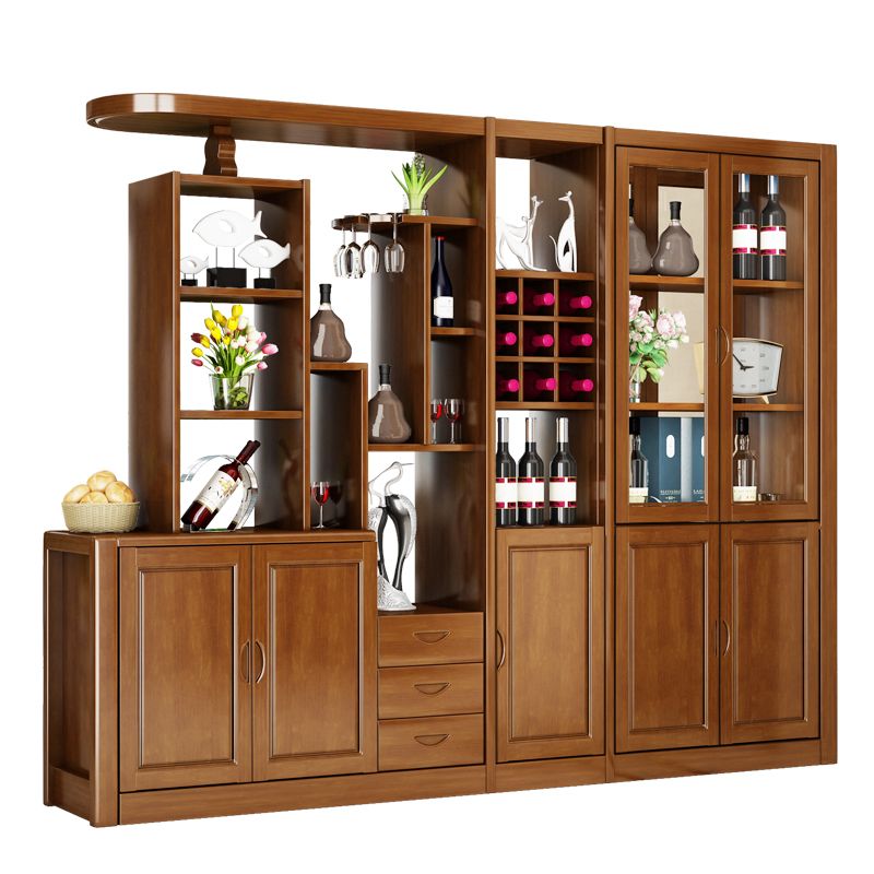 Contemporary Solid Wood 3-drawer Accent Cabinet with Door and Shelves