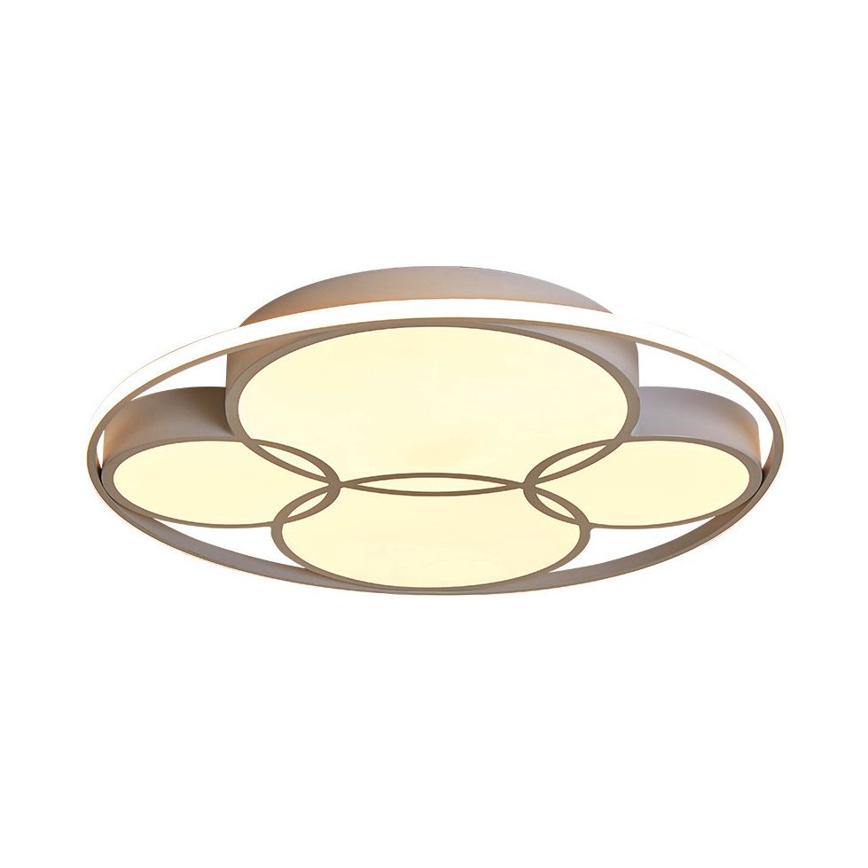 Led Circulair Flush Mount Plafondlamp Hedendaags Metaal Flush Licht met Frosted Diffuser