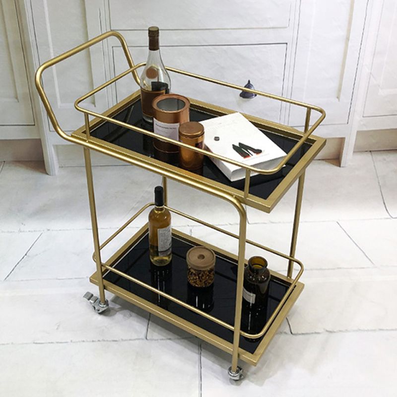 Contemporary 33.86"H Metal Prep Table Rolling Prep Table for Dining Room