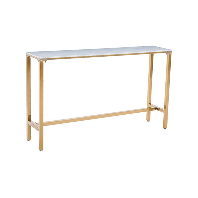 Glam Rectangle Bar Table Set 1/4/7 Pieces Faux Marble Fixed Counter Table Set