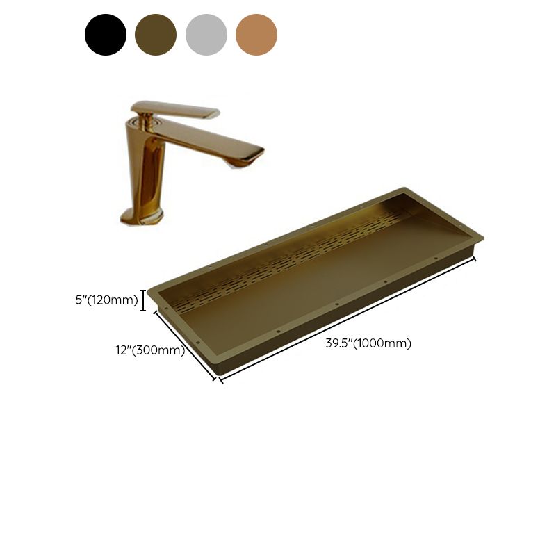 Modern Style Bathroom Sink Stainless Steel Rectangular Bathroom Sink with Hose
