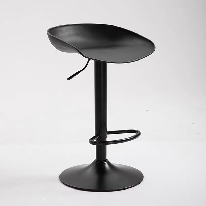 Industrial Backrest Chair with Metal Base Adjustable High Chair for Bistro Bar