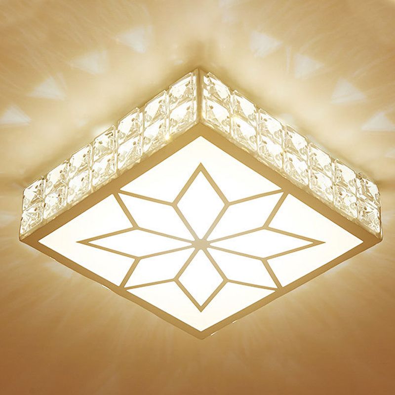 Modern Style Geometric Flush Mount Crystal Led Flush Mount with Hole 2-3.5'' Dia