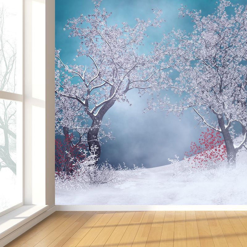 Illustration Winter Flower Scene Mural Great Wall Decor for Dining Room, Personalize