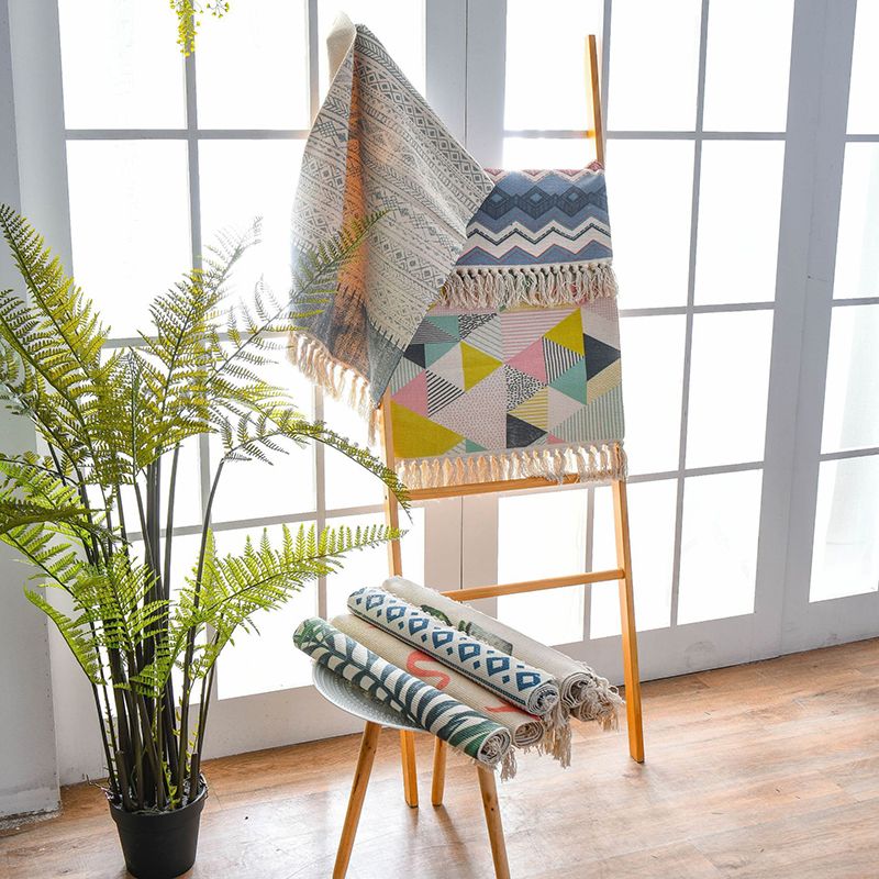 Green Modern Carpet Cotton Panda Carpet Non-Slip Backing Carpet for Living Room