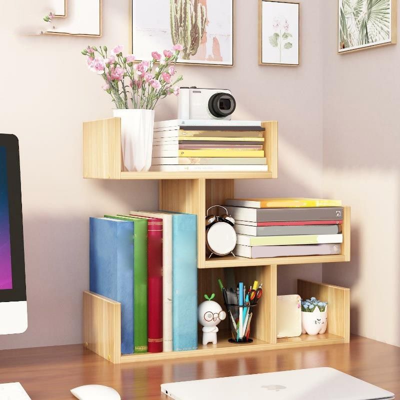 Modern Style Open Back Bookshelf Engineered Wood Bookcase with Shelves