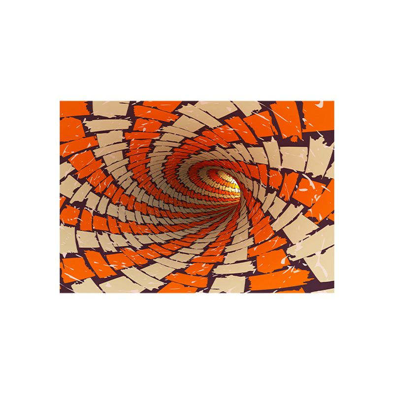 Orange Modern Rug Polyester Abstract Pattern Rug Washable Rug for Drawing Room