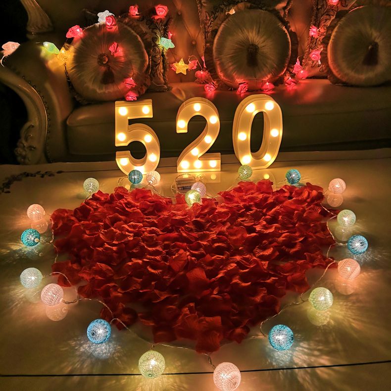 Cotton Rope Wrapped Ball String Lamp Trendy Nordic Style Battery LED Festive Light