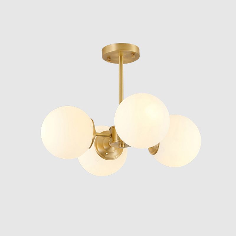 White Glass Global Hanging Chandelier Modern Style Multi Lights Ceiling Pendant Light