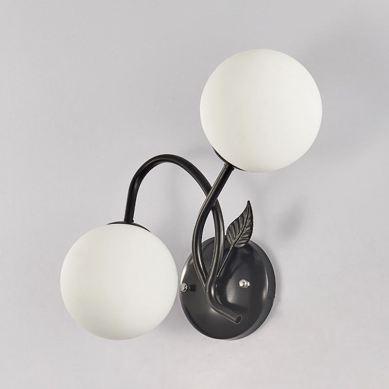 Industrial Style Ball Wall Sconce Glass 2 Light Sconces for Dining Room