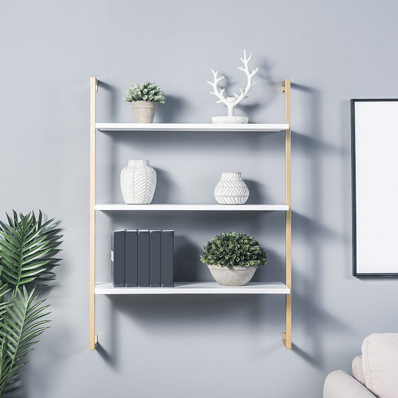 Industrial Wall Mounted Bookshelf Iron Frame Solid Wood Shelf Bookshelf