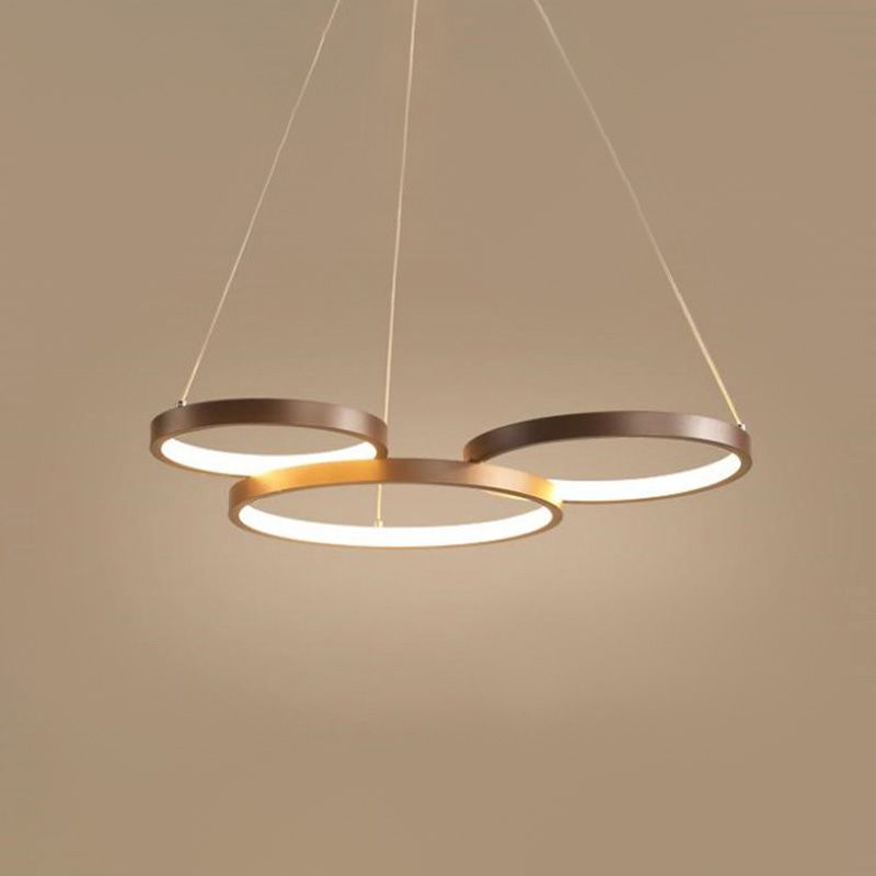 Metalen ringverhangverlichting Moderne stijl Multi -lichten kroonluchter lamp