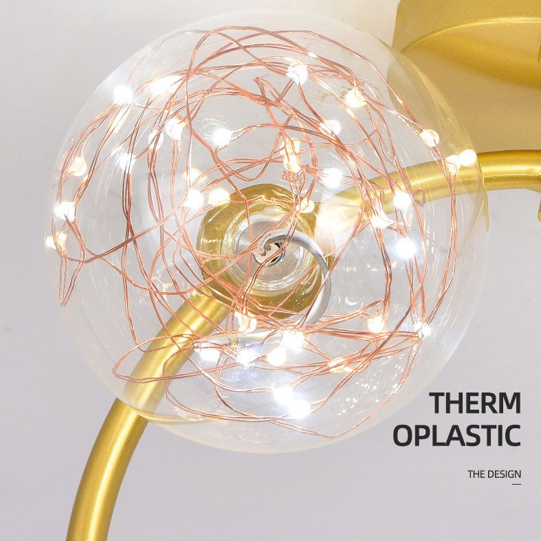 Kogelschaduwcorridor spoeling licht bevestiging helder glas eenvoudig led plafondlicht in goud