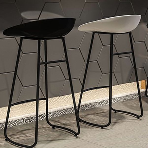 Industrial Armless Backrest Counter Stool Iron Cafe Bar Stool with Acrylic Seat and Pedal