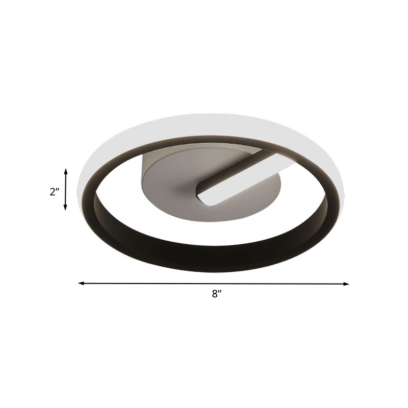 Acryl-Halo-Ring-Einbauleuchte, einfache LED-Einbauleuchte in Schwarz für den Flur, weißes/warmes Licht