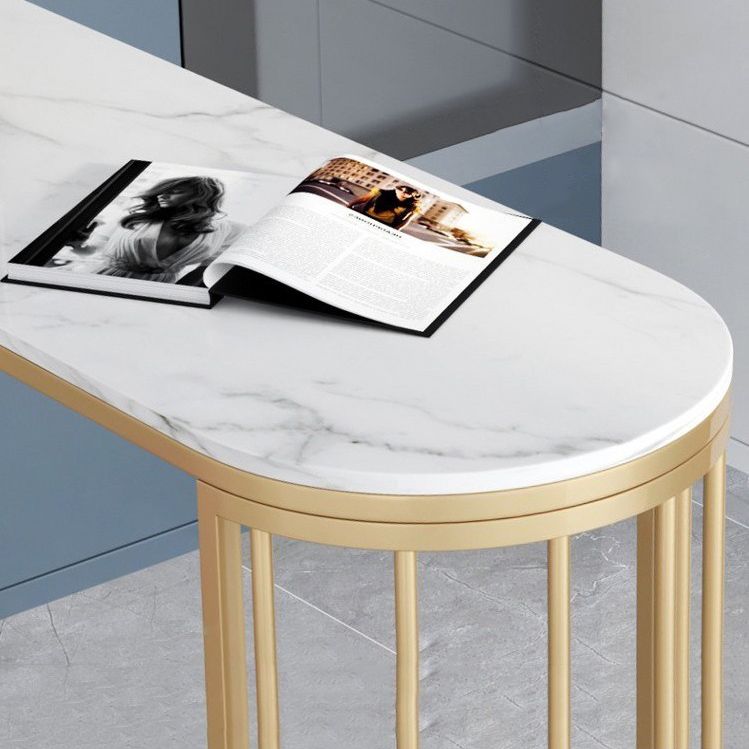 Traditional Luxury Bar Table Set 1/3 Pieces Counter Set with Gold Base