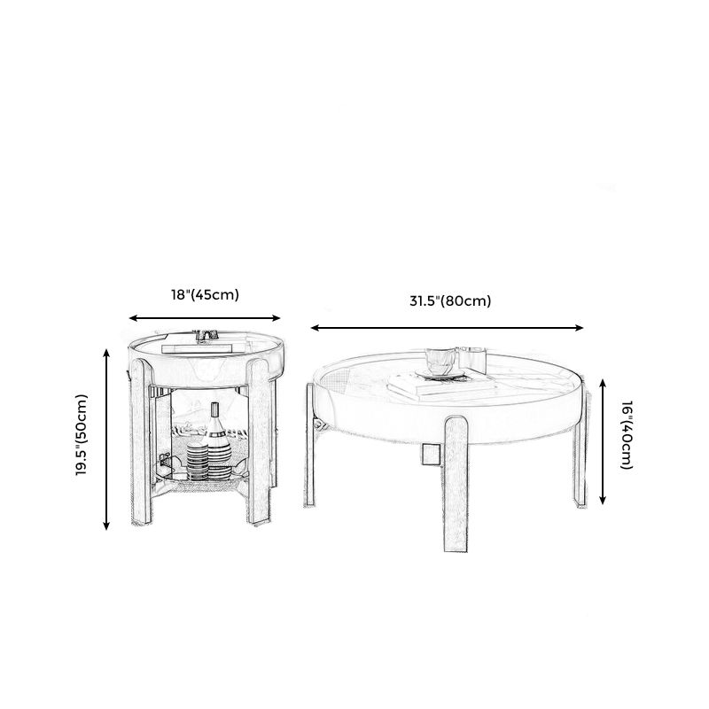 Slate Modern Coffee Table 1 Single Cocktail Table for Living Room