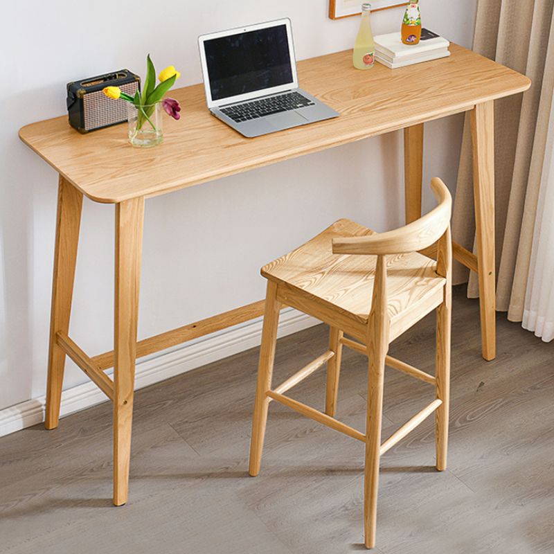 Contemporary Solid Wood Bar Dining Table Rectangle Bar Table in Natural