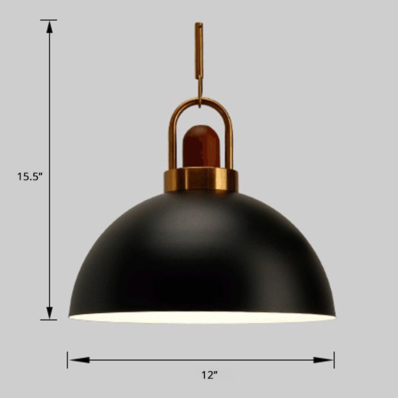 Schüsselform hängende Lampe Nordic Metal 1-Light Restaurant Deckenanhänger mit Lichtbogengriff