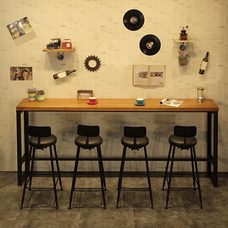 Industrial Wood Bar Table Set 1/5/9 Pieces Rectangle Counter Table