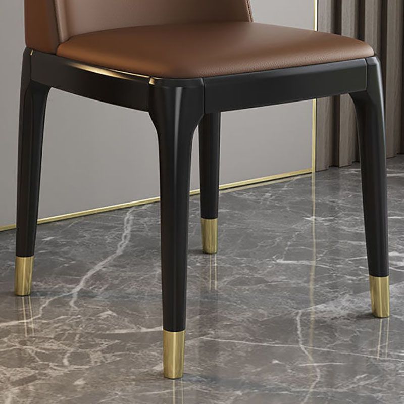 Contemporary Chair Dining Armless Chairs with Wooden Legs for Kitchen