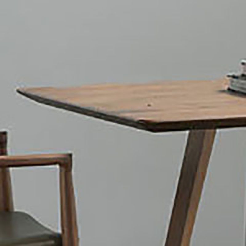 Solid Wood Top Dining Table Traditional Luxury Table with Sled Base in Brown