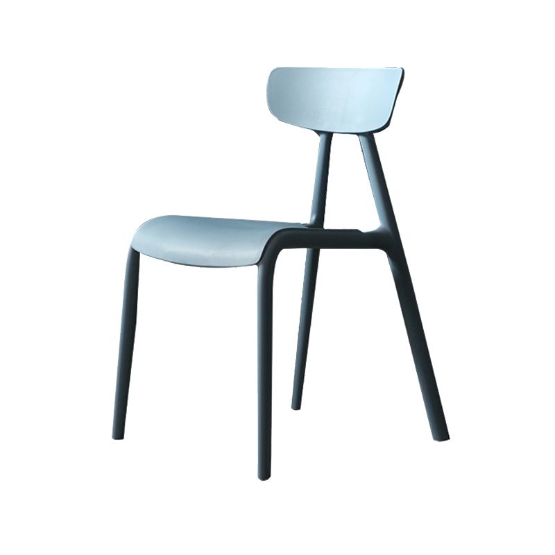 Kitchen Plastic Side Chair Modern Style Open Back Armless Chair Set