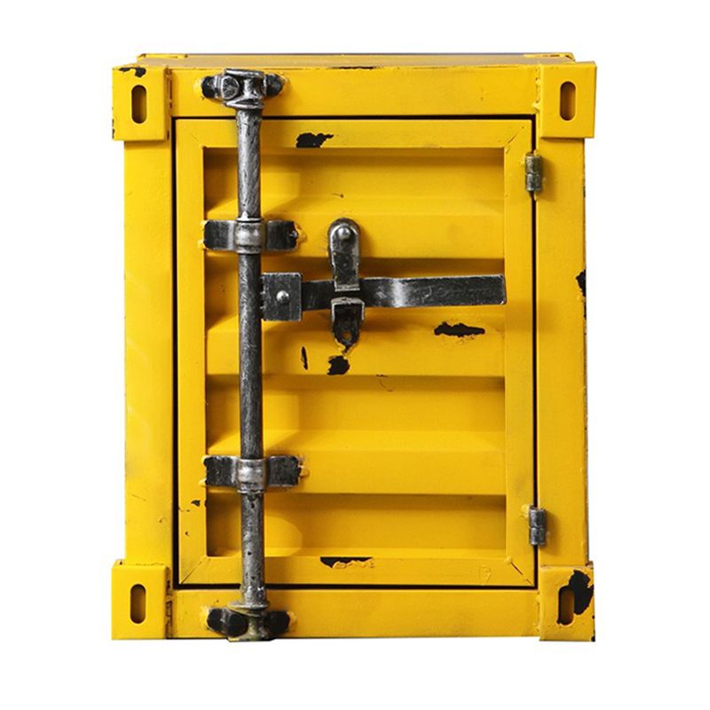 Industrial Rectangular Bedside Cabinet Metal Night Table with Storage