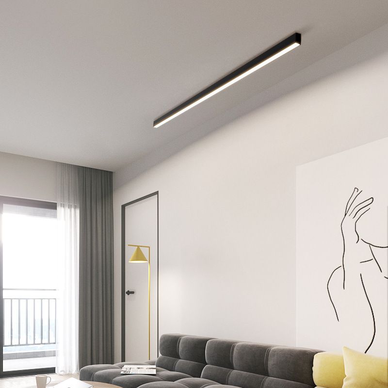 Linear Flush Light Fixtures Modern Style Metal 1 Light Flush Mount Lighting