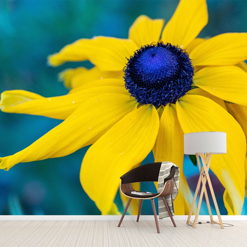 Customized Contemporary Coneflower Mural Mildew Resistant for Sitting Room Bedroom