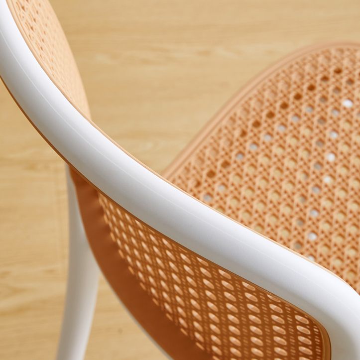 Chaises de salle à manger sans bras modernes, chaise latérale à dossier ouvert en plastique pour café-bar