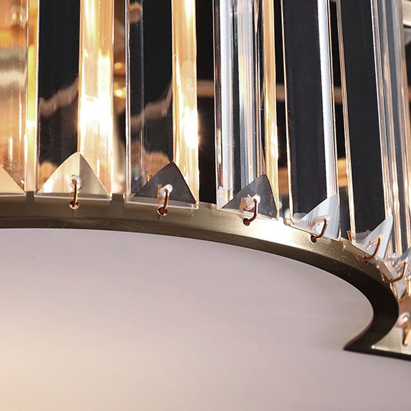 Kristall-Messing-Unterputzleuchte im kolonialen Kreativstil mit geometrischer Kupfer-Deckenleuchte