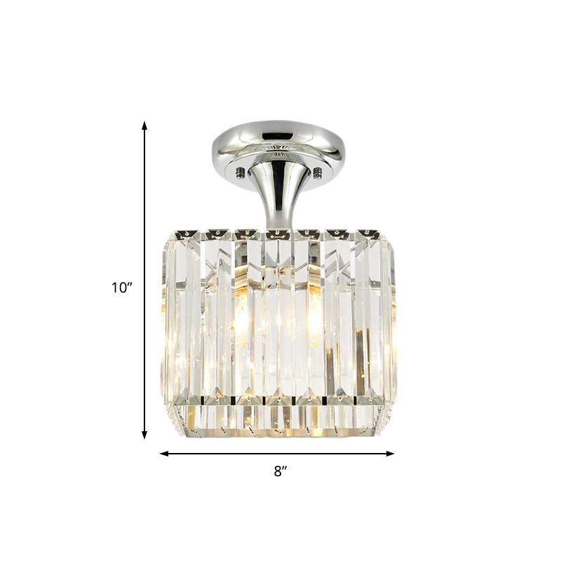 Spiral-/Kegel-/Zylinder-Küchenleuchte, minimalistische Kristall-Deckenbeleuchtung mit 1 Licht, Chrom