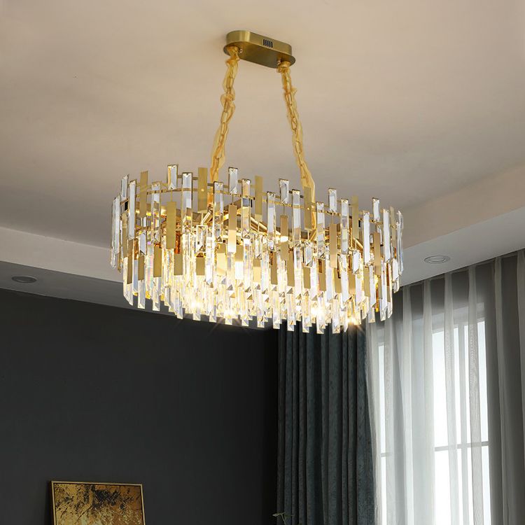 Contemporary Style Geometry Shape Island Lights Crystal Island Lighting in Gold