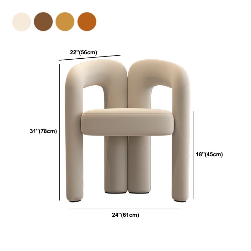 Modern Style Upholstered Dining Chair Open Back Dining Armchair