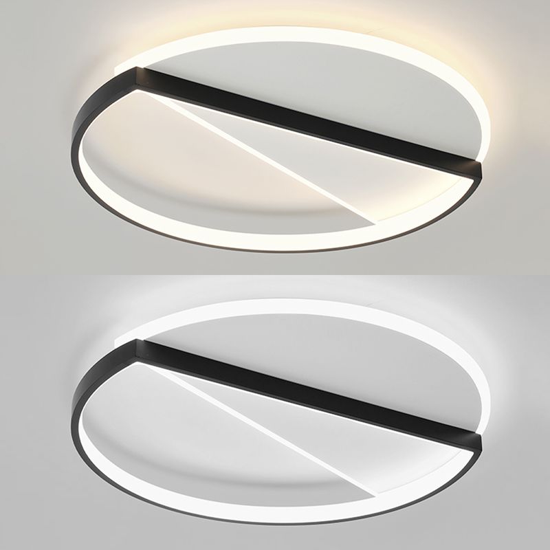 Acrylic Geometric LED Ceiling Fixture in Modern Minimalist Style Lacquered Iron Indoor Flush Mount
