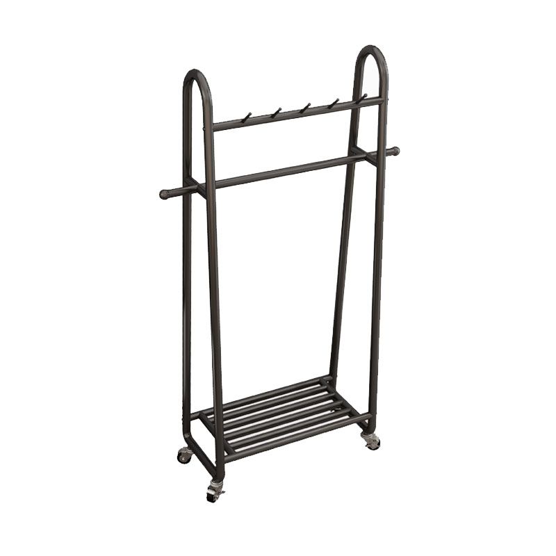 Glam Entryway Kit Hanging Rail Lower Shelf and Hooks Hall Stand with Castors