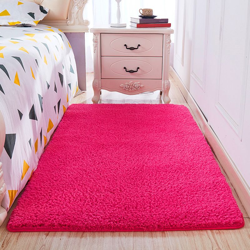 Casual Room Rug Multi-Color Solid Color Area Carpet Cotton Non-Slip Backing Washable Easy Care Rug