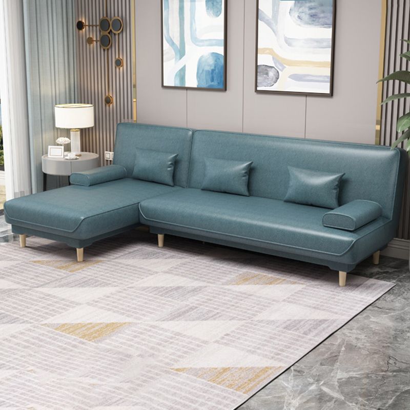 Modern Fabric/Faux Leather Sofa with Pillow Top Arm for Living Room