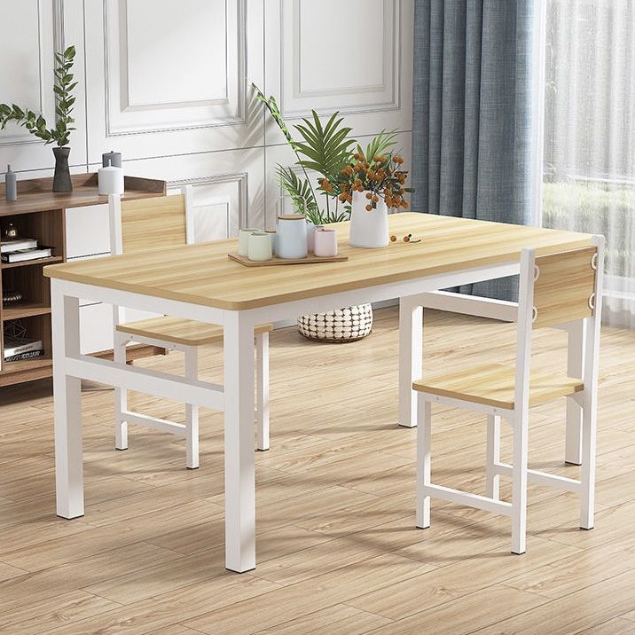 Modern Kitchen Dining Room Set with Wood Top and Double Pedestal Base Furniture for Home Use