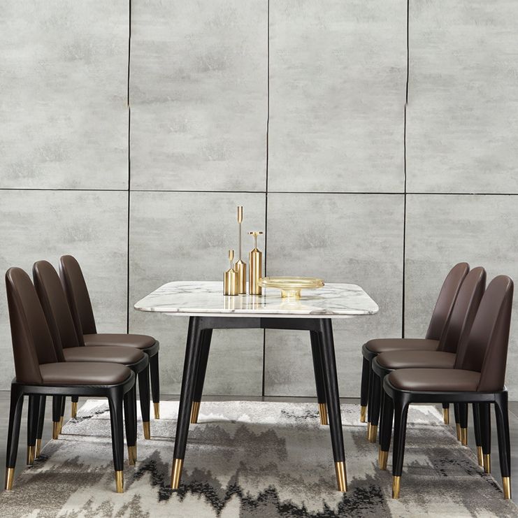 Upholstered Dining Chairs Parsons Chairs with Solid Wood Base