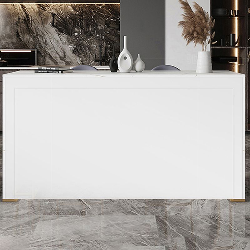 Sintered Stone Bistro Bar Table Rectangle Wooden Base Bar Table for Home