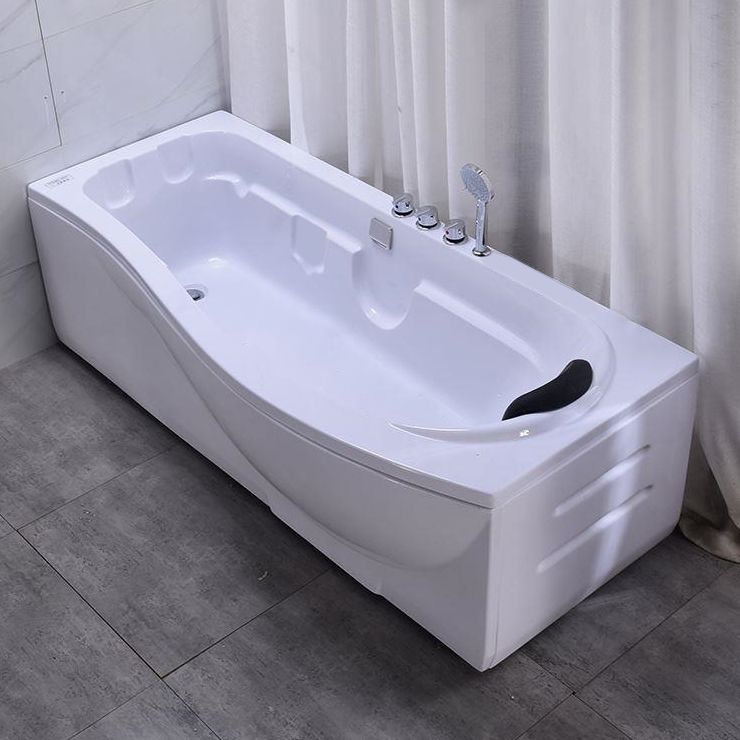 Modern Rectangular Bathtub Stand Alone Acrylic White Soaking Bath
