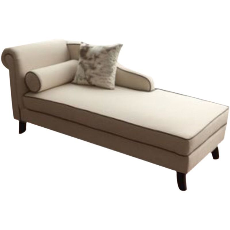 Farmhouse Style Chaise Solid Color Chaise Lounge with Rolled Arms