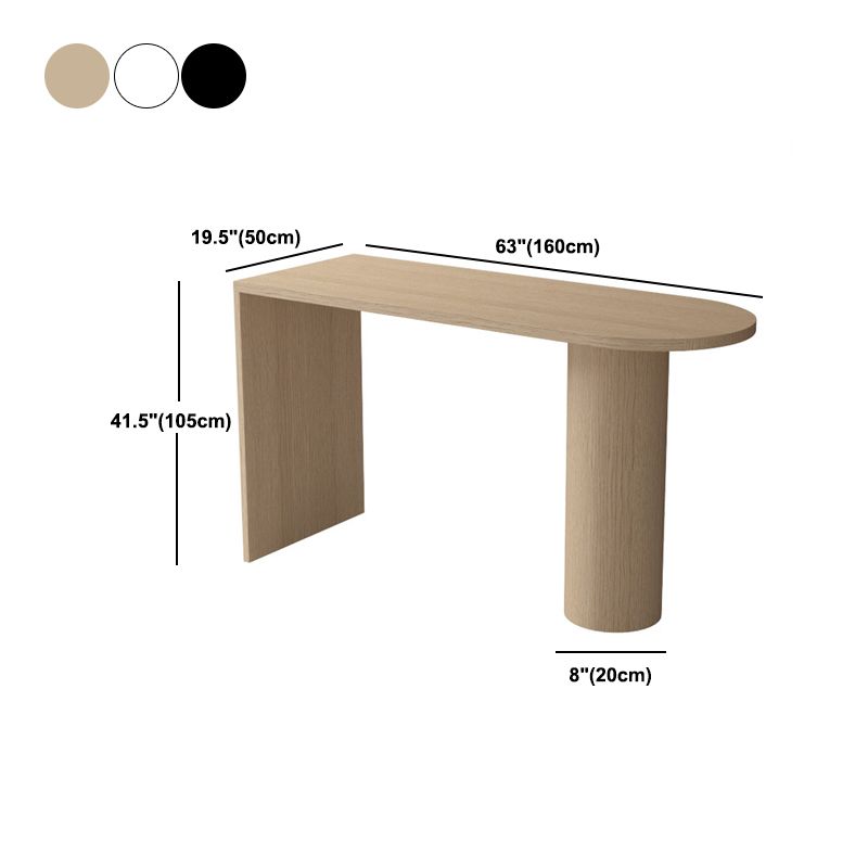 Contemporary Wood Bar Table Bistro Bar Desk with Double Pedestal